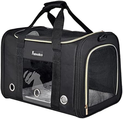 Petmolico Cat Carrier Soft-Sided Airline Approved, Medium,Black by Petmolico