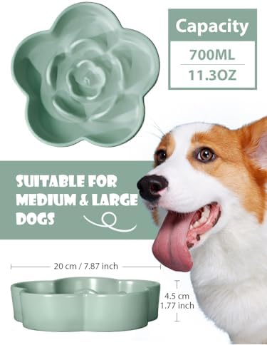 Ceramic Slow Feeder Dog/Cat Bowl 8" 11.3oz Medium Large - Image 2