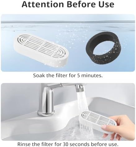 Cat Water Fountain Filter Pet Drinking Fountain Filter for 3.2L/108oz Cat Drinking Fountain and 4L/134oz Stainless Steel Pet Water Fountain (6 Filters & 6 Pre-Filter Sponges) - Image 5