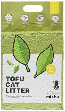 Michu Tofu Cat Litter Natural Clumping Tofu Cat Litter, Fast Clumping and Easily Scoop-able 5.5lb/88oz 5 Scents - Greentea, 6 Pack by Michupet
