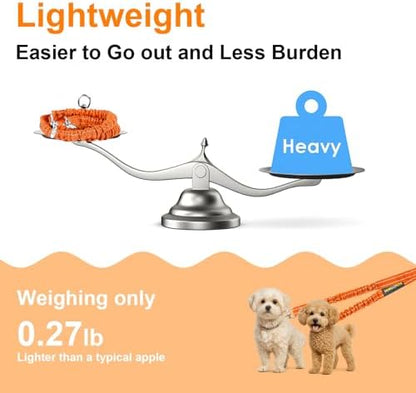MingXpet 2 Dog Leash, Dog Leash for 2 Dogs, 360° Swivel No Tangle Double Walking Training Leashes for Large Dogs that Pull, Comfortable Shock Absorbing Reflective Bungee, Orange - Image 6