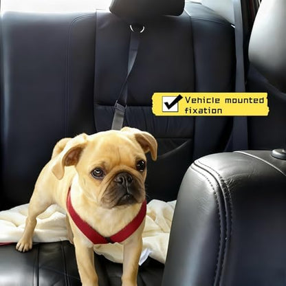 2-in-1 Car Seat Belt for Dogs, Headrest Dog Safety Harness & Leash - Adjustable Nylon Vehicle Pet Restraint, Tangle-Free Travel Solution for Small to Medium Dogs, 2-Pack - Image 4