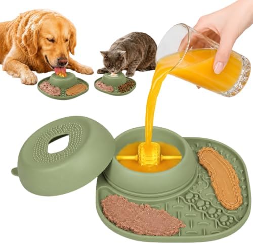 Slow Feeder Dog Bowls, Lick Mat & Interactive Rolling Ball, Dishwasher Safe - Image 2