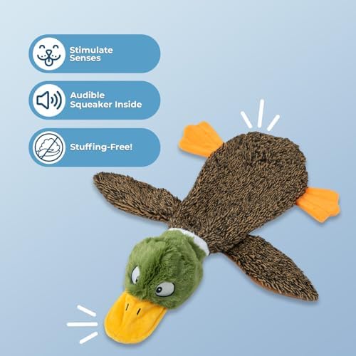 Best Pet Supplies 2-in-1 Stuffless Squeaky Dog Toy - Duck&Alligator, L - Image 2
