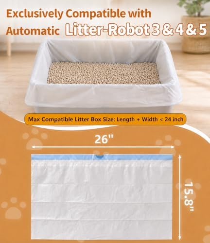 80 Count Cat Litter Bags Compatible with Automatic Litter Box Robot 3/4/5 - Image 2