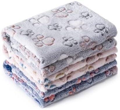 1 Pack 3 Blankets for Dog Puppy Cat (Medium 30x20'', Beige, Grey, Navy) by CADONO