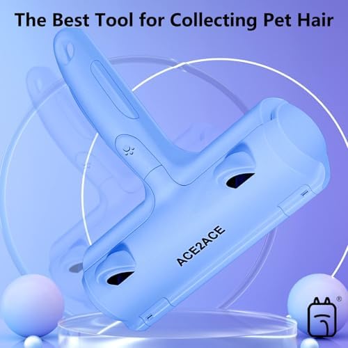 ACE2ACE Pet Hair Remover, Reusable Lint Roller for Cat and Dog Hair, Blue - Image 4