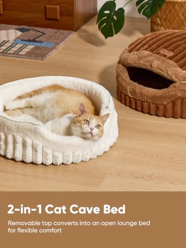 FUKUMARU Cat Cave Bed, 2-in-1 Enclosed Cat Bed for Indoor Cat, Cat Hideaway - Image 3
