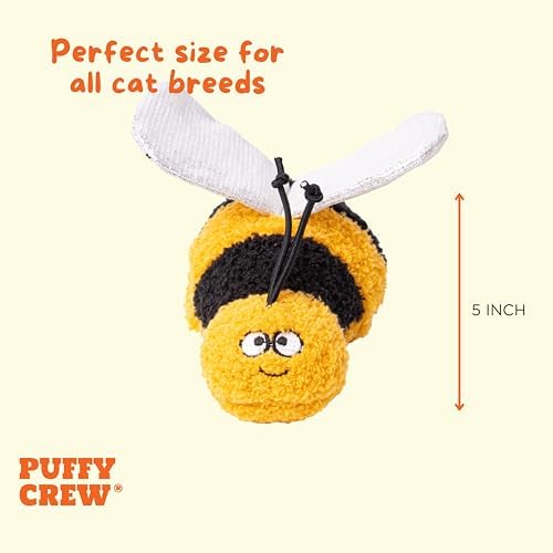 Interactive Catnip Cat Plush Toy, Insect Theme, 5'', for All Breed Size Cats (Bee) - Image 3