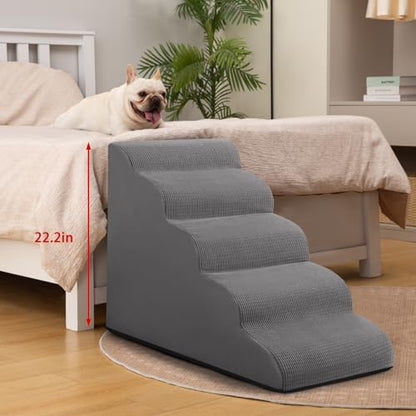 Aodisman Dog Stairs for High Bed,5-Step Pet Ramp for Small Dogs and Cats - Image 5