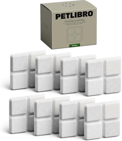 PETLIBRO Pet Food Desiccant Bag, 8 Packs Replacement Desiccant Bags for Cat & Dog Food, Keep Food Dry and Fresh, Compatible with Automatic Cat Feeders PLAF005, PLAF006, PLAF103, PLAF203, PLAF301 by Unknown