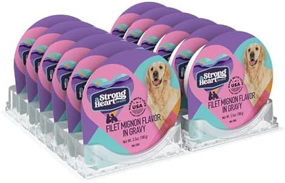 A Strong Heart Filet Mignon Flavor Dog Food Cups in Gravy, 3.5oz, 12-Pk by AStrongHeart