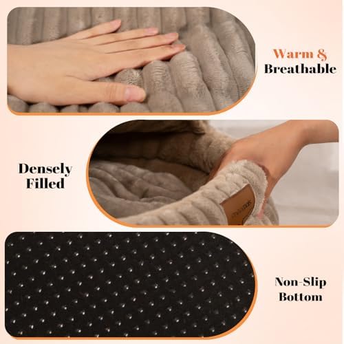 CHEERPALS Cat Cave Bed for Indoor Cats Covered Hooded Pet Bed with Cushion - Image 4
