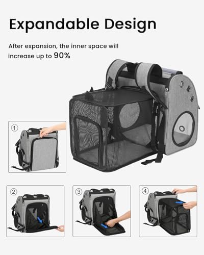 Expandable Cat Backpack Carrier for Small Cats/Dogs Airline Approved - Image 4