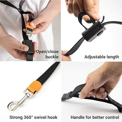 SVD.PET 4-in-1 Hands Free Dog Leash, Versatile Crossbody/Waist Dog Leash with Easy Release Buckle, Easy Adjust to Fit Your Body and Waist for Walking, and Running Your Doggy (Navy Blue) - Image 4