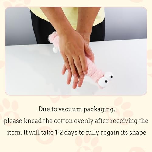 Andiker Catnip Toys for Cats, Cute Caterpillar Design Cat Pillar with Pompom Ball Cat Kicker Toy Containing Catnip Silvervine Galls Fruit Interactive Cat Toys for Indoor Cats (Pink) - Image 6