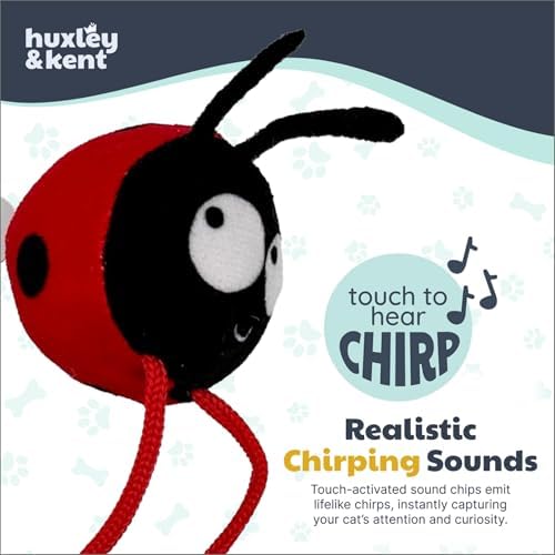 Huxley & Kent Chirpy Interactive Catnip Cat Toy, Ladybug - Image 7