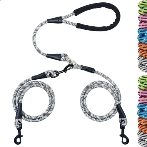 WYuZe 5FT Double Dog Leash Detachable Rope Dual Leash for Two Dogs Black by WYuZe