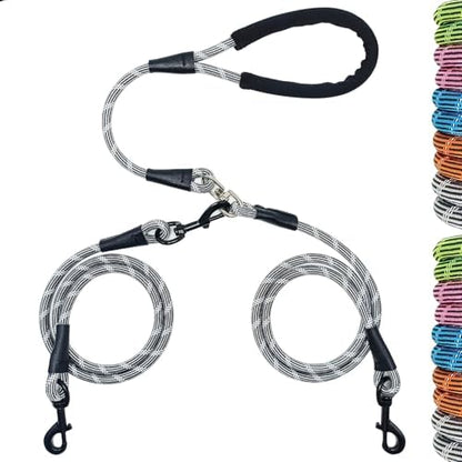 WYuZe 5FT Double Dog Leash Detachable Rope Dual Leash for Two Dogs Black by WYuZe