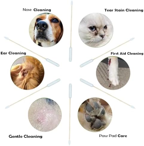 100 Pcs 6 Inch Extra Long Pet Cotton Swabs for Large Dogs - Double Tip Soft Cotton Buds for Gentle Ear Maintenance, First Aid & Grooming Supplies - Image 5