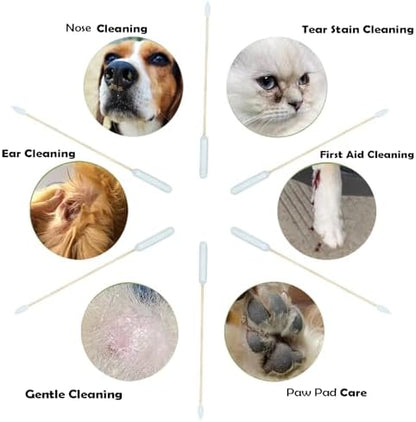 100 Pcs 6 Inch Extra Long Pet Cotton Swabs for Large Dogs - Double Tip Soft Cotton Buds for Gentle Ear Maintenance, First Aid & Grooming Supplies - Image 5