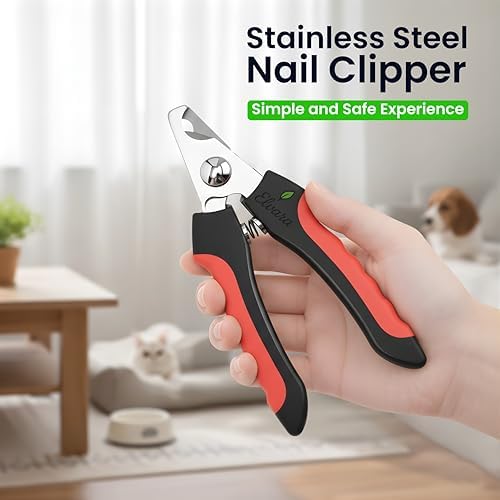 Dog Nail Clippers and Cat Nail Clipper Set with Light—Safe, Easy, and Precise Grooming Tool for Dogs, Cats, Puppies, and Small Pets (Red) - Image 2