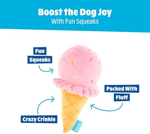 BarkBox Slobbery Ice Cream Cone Dog Toy - Toy for Small to Medium Dogs - Image 4