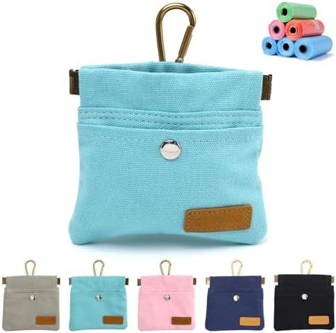Dog Treat Pouch for Pet Training, Carabiner & Magnetic Buckle, Blue by COSOWO