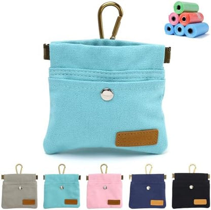 Dog Treat Pouch for Pet Training, Carabiner & Magnetic Buckle, Blue by COSOWO