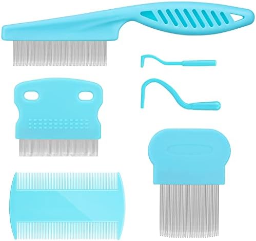 Cat & Dog Grooming Set - Fine Tooth Comb for Removing Dandruff Flakes & Hair (Blue) by BENSEAO