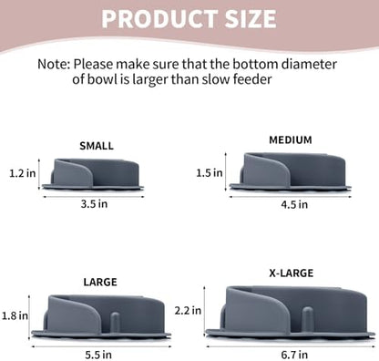 Slow Feeder Dog Bowls Insert, Bestalk Soft Silicone Slow Eating Feeder Insert with Suction Cups for Small, Medium and Large Dogs, Fit into Basic and Elevated Dog Bowls, Grey - Image 3