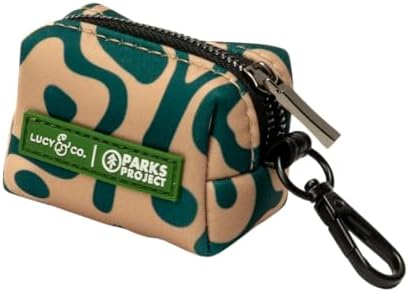 Lucy & Co. x Parks Project Geyser Dog Poop Bag Holder and Dispenser, Clips to Leash, Water-Repellent Neoprene, Includes Refill Roll by LucyCo
