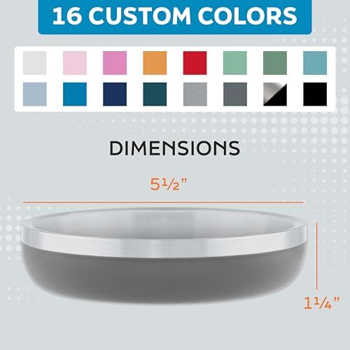 Master Pet Supply Stainless Steel Cat Bowls 9 oz Heavy Duty Graphite - Image 5