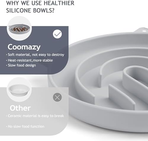 Coomazy Slow Feeder Cat Bowl Silicone Pet Puzzle Feeder for Slow Eating - Image 4