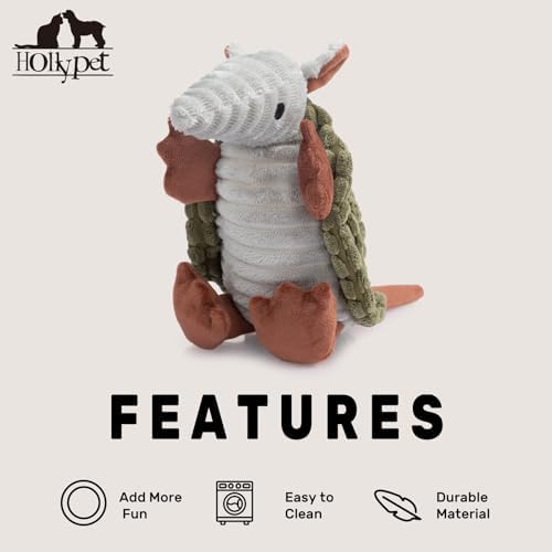 Hollypet Armadillo Squeaky Puppy Dog Toys for Small Medium Dogs, 8" - Image 6