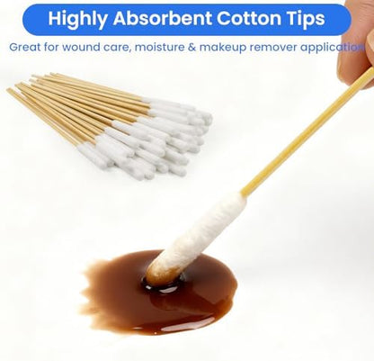 200Pcs 6 Inch Bamboo Cotton Swabs Large Tip Lint Free Cotton Buds - Image 4