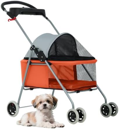 BestPet Foldable Pet Stroller for Small/Medium Dogs and Cats Up to 33 lbs by BestPet
