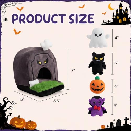 Hollypet Squeaky Hide and Seek Dog Toys for Small and Medium Dogs, Grave - Image 3