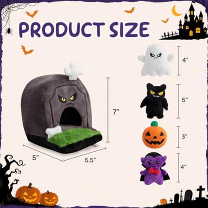 Hollypet Squeaky Hide and Seek Dog Toys for Small and Medium Dogs, Grave - Image 3