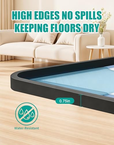 Dog Pee Pad Holder with 4 Holder Clamps, Fits Up to 24" x 24" Training Pads, Silicone Non-Slip Dog Potty Tray, High Edge Puppy Pad Holder Tray for Easy Cleaning, for Puppy Potty Training. Black - Image 5