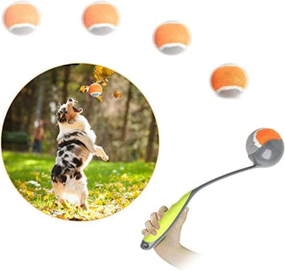 PAWISE Dog Ball Launcher for Small & Medium Dogs, 12.2" Dogs Fetch Toy with Tennis Bal, Portable Hands-Free Pick-Up Thrower for Indoor & Outdoor Play by PAWISE