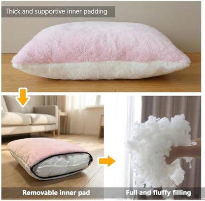 Cat Bed for Indoor Cats，Foldable cat cave，Anti-Slip & Water-Resistant Bottom，cat Houses for Indoor Cats or Small Dogs, Kitten Tent, Rabbit Bed (Pink, L:(17.5"×16.9"×15.9")) - Image 6