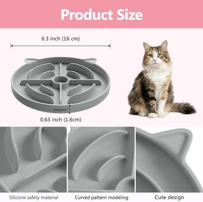 YINEYA 2 Pcs Silicone Slow Feeder Cat Bowl, Cat Slow Feeder for Food Training, Interactive Puzzle Bowls for Puppy, Kitten Dishes to Prevent Overeating, Treat Toys Suitable for Dry and Wet Food - Image 2
