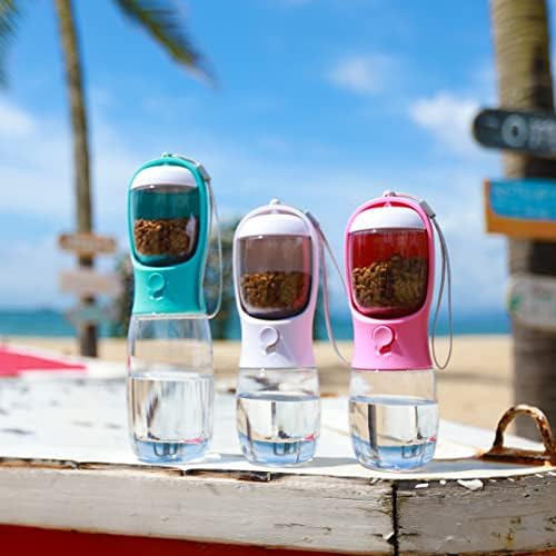 Dog Water Bottle with Food Container, Portable Leak Proof Pet Water Dispenser for Walking Hiking Travel, Puppy Essentials Accessories for Small Large Dogs, Dog Gifts (10oz/15oz/19oz) - Image 2