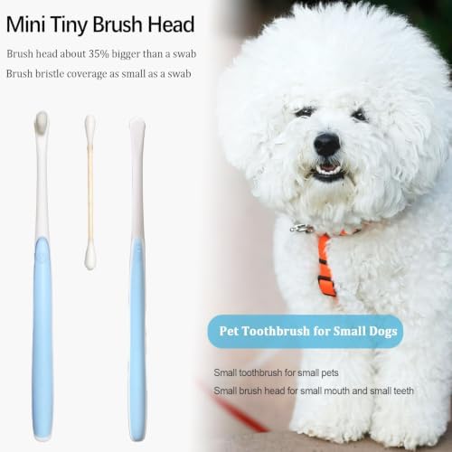 JGocot Small Dog Toothbrush,|Micro Brush Head|Nano Bristle|Soft Pet Toothbrush for Sensitive Gum&Teeth, Dog Teeth Cleaning Kit for Puppy, Kitten, Cats&Miniature Toy Size Dogs - Image 3