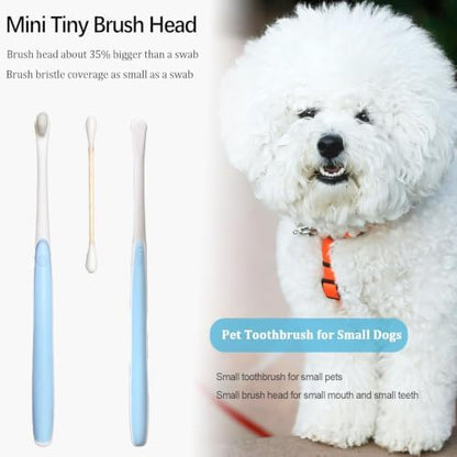 JGocot Small Dog Toothbrush,|Micro Brush Head|Nano Bristle|Soft Pet Toothbrush for Sensitive Gum&Teeth, Dog Teeth Cleaning Kit for Puppy, Kitten, Cats&Miniature Toy Size Dogs - Image 3