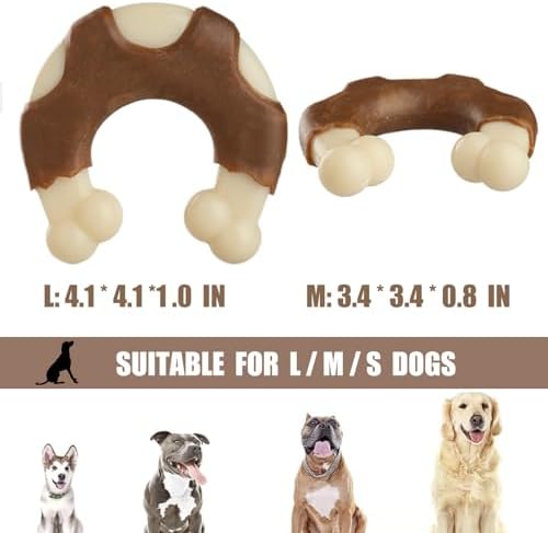 Durable Nylon Dog Bones, 2 Pack Dog Toys for Aggressive Chewers, Beef-Flavored U-Shaped Bone Chew Toys for Largel/Medium/Small Dogs, Teething and Boredom Relief - Image 5