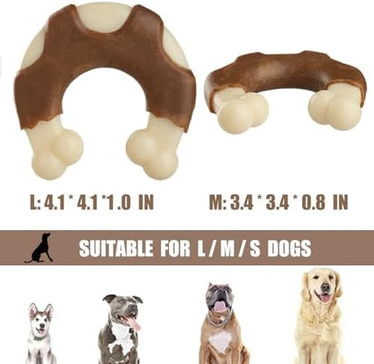 Durable Nylon Dog Bones, 2 Pack Dog Toys for Aggressive Chewers, Beef-Flavored U-Shaped Bone Chew Toys for Largel/Medium/Small Dogs, Teething and Boredom Relief - Image 5