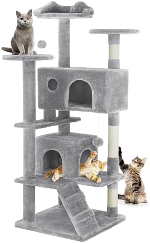 DUMOS 54 Inch Cat Tree Tower with Scratching Posts by DumosLifestyle
