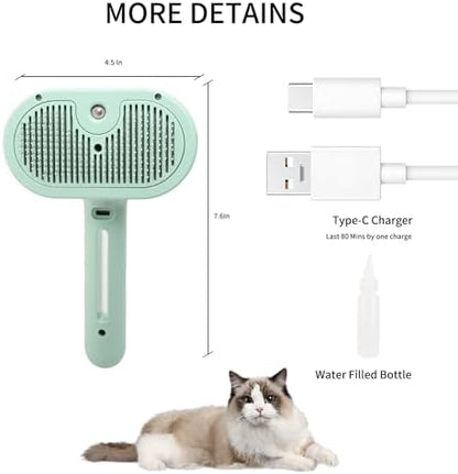 ORIGENCE Cat Steam Brush 3-in-1 Pet Steam Brushes for Dogs and Cats - Self-Cleaning Grooming Brush with Steam Spray, Hair Removal Comb for Long Haired Cats and Dogs - Image 5